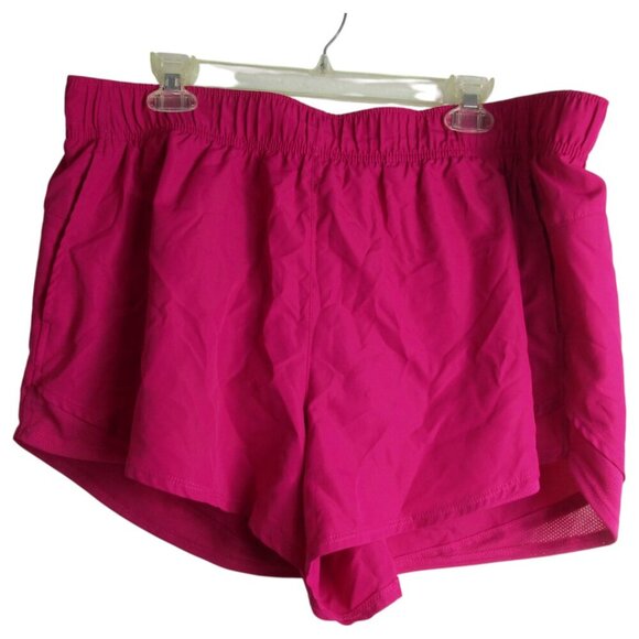 Athletic Works Shorts Womens 2XL Pink Solid Lined Stretch Workwear Elastic Waist - Picture 1 of 10